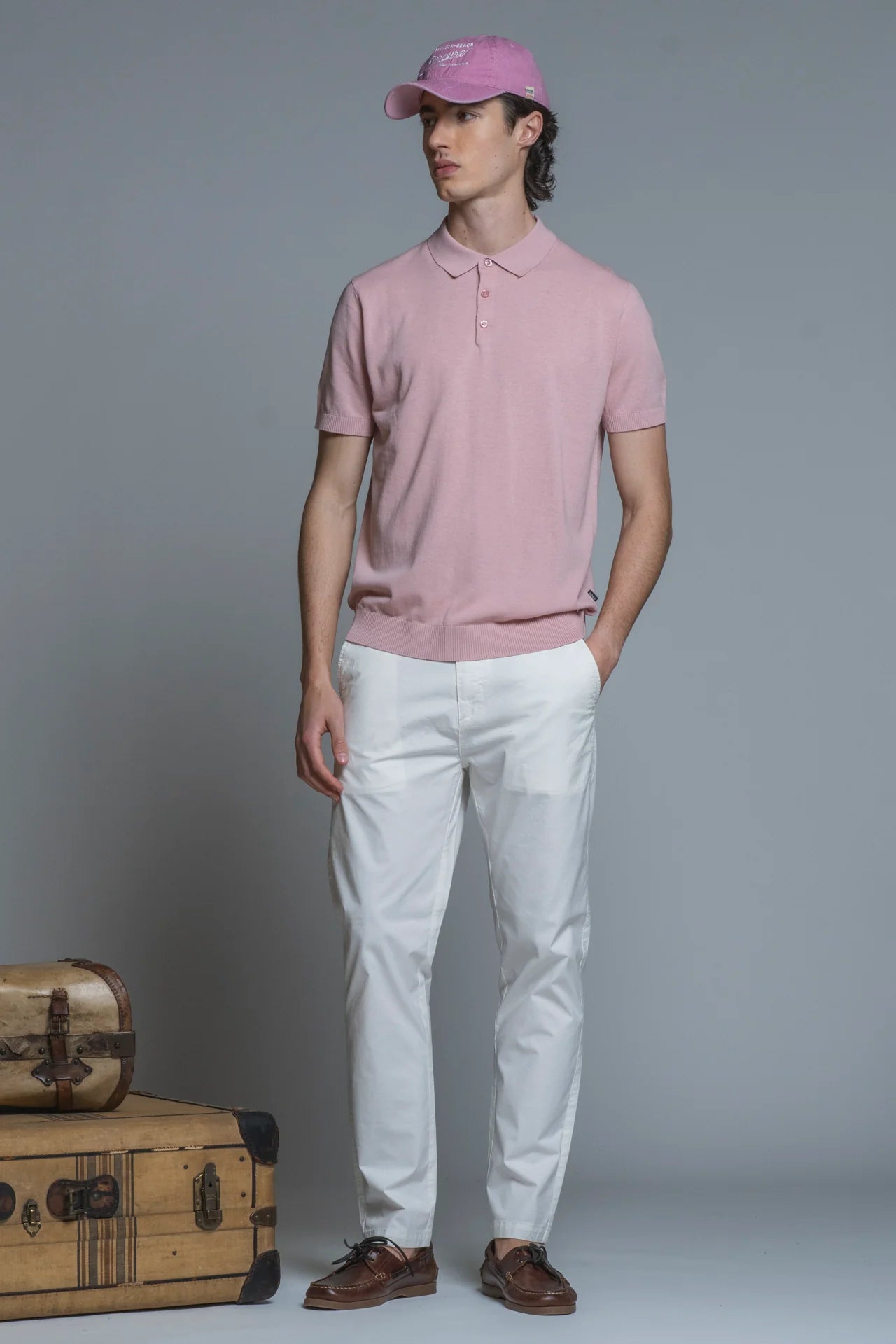 JOYCE POLO IN COTONE CRPE PINK