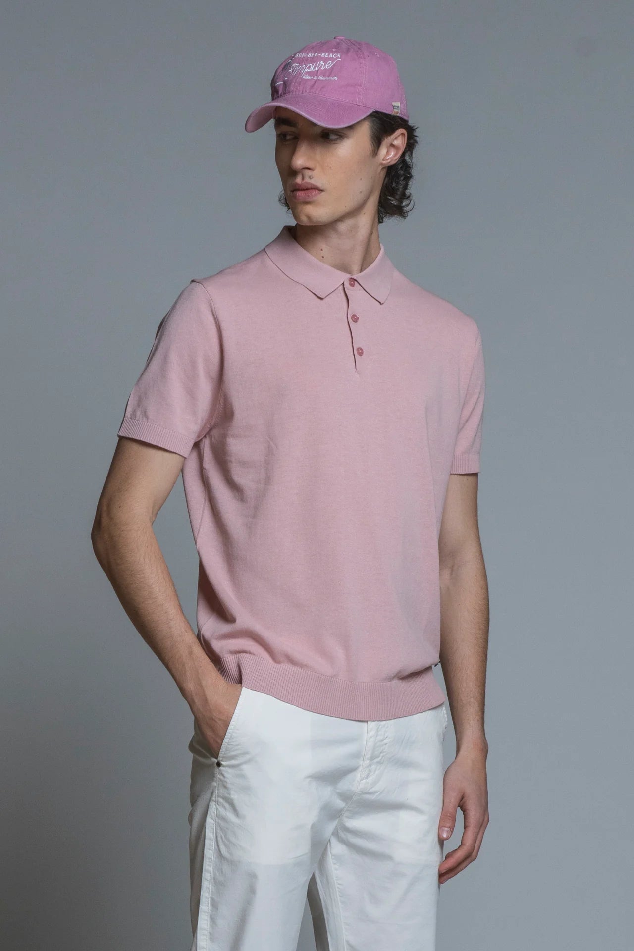 JOYCE POLO IN COTONE CRPE PINK