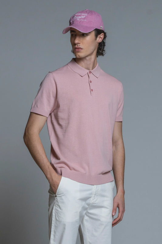 JOYCE POLO IN COTONE CRPE PINK