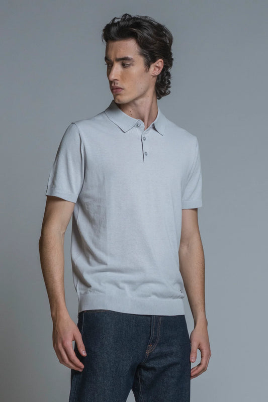 JOYCE POLO IN COTONE CREPE PEARL