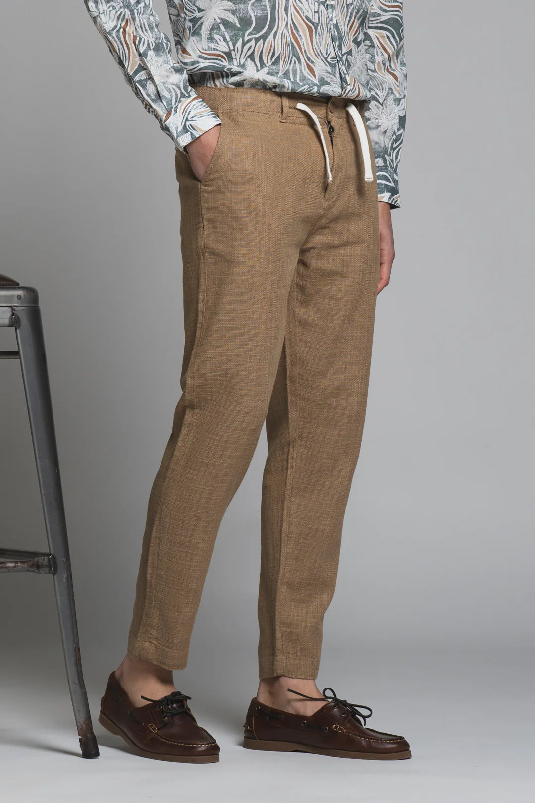 MILES PANTALACCIO IN COTONE DOBBY MUD