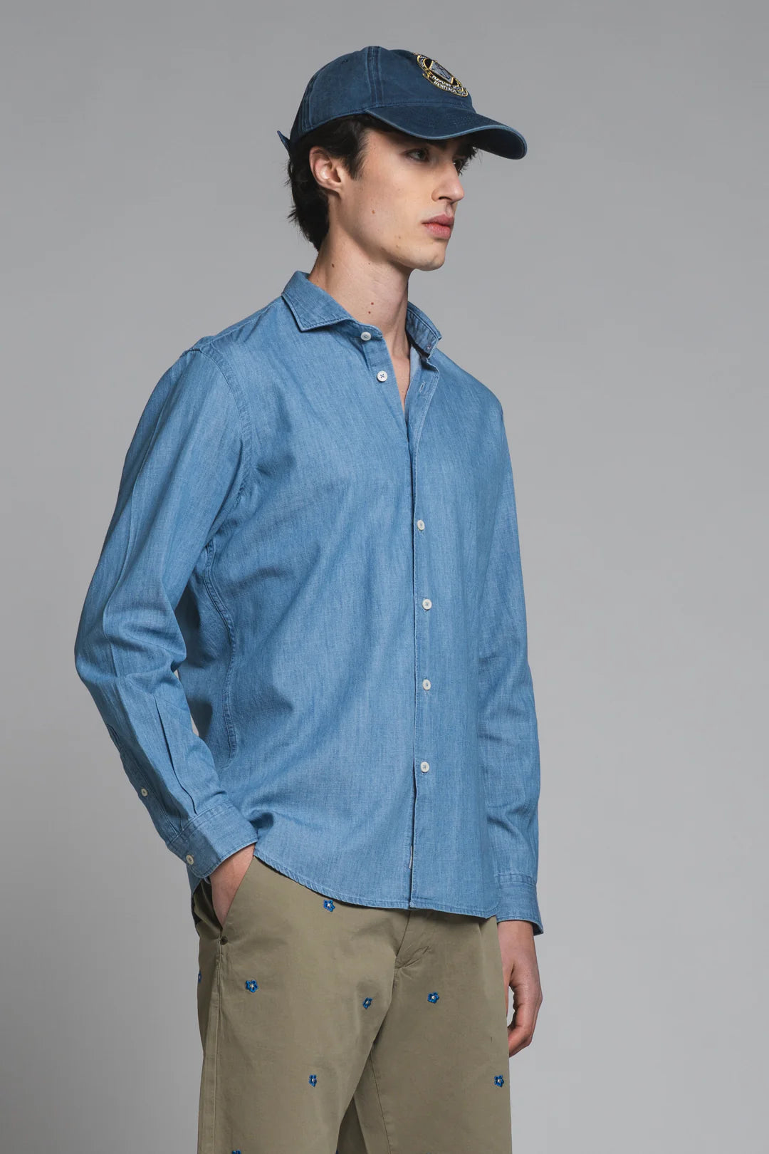 RILEY CAMICIA IN DENIM LT.BLUE