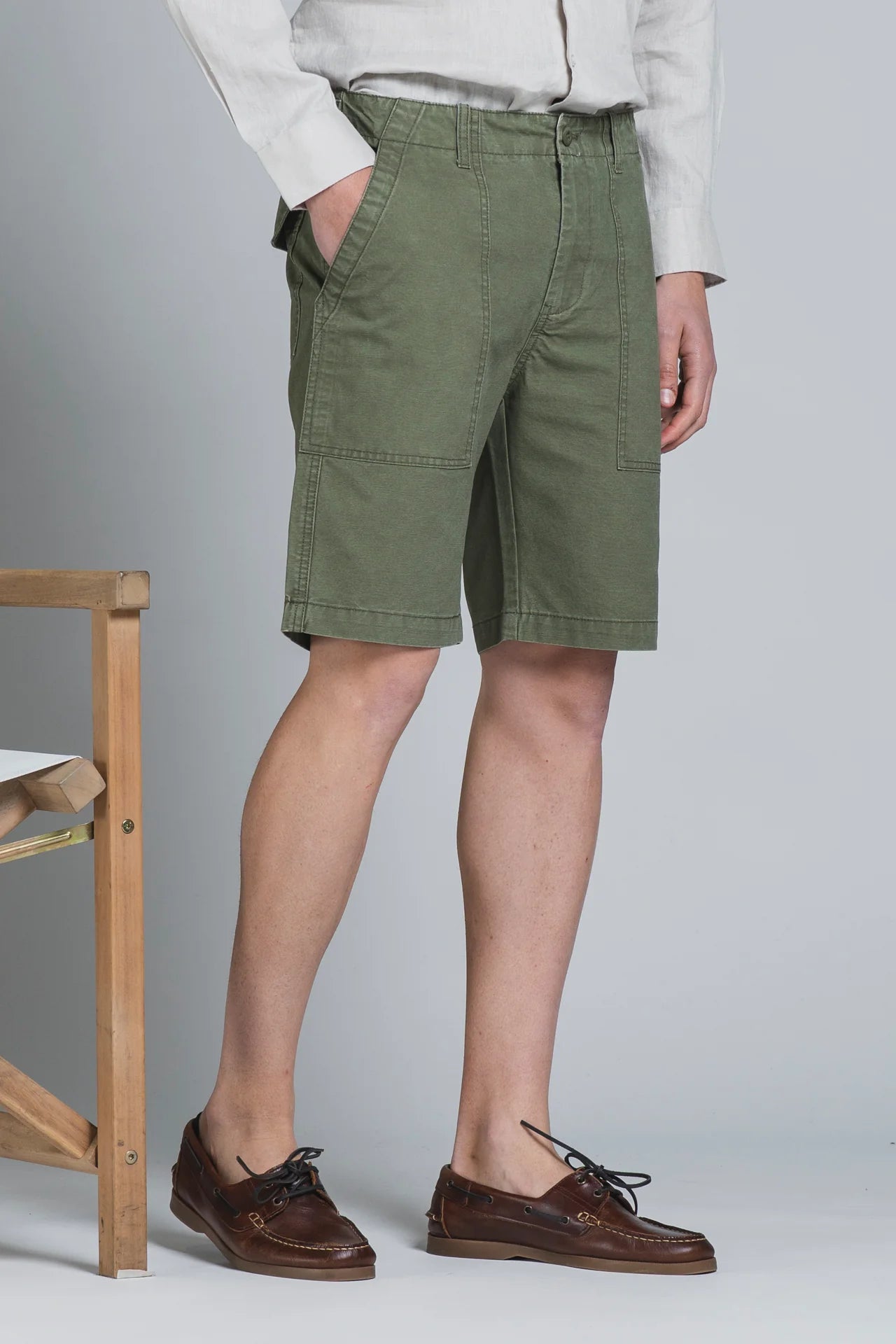 SHORTS FATIGUE IN COTONE GREEN