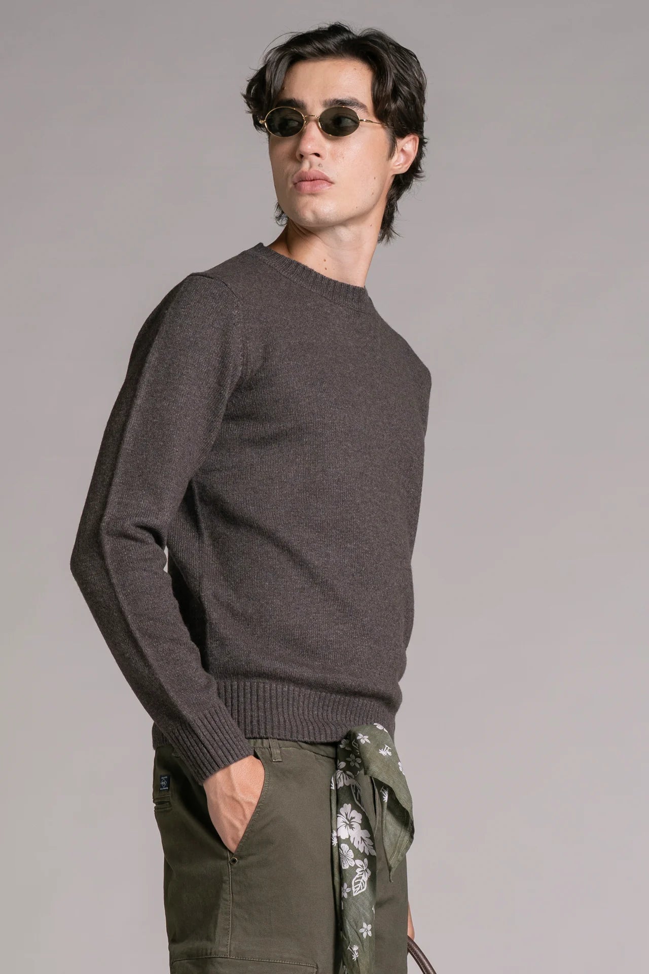 CHARLIE SWEATER IN LAMBSWOOL BROWN