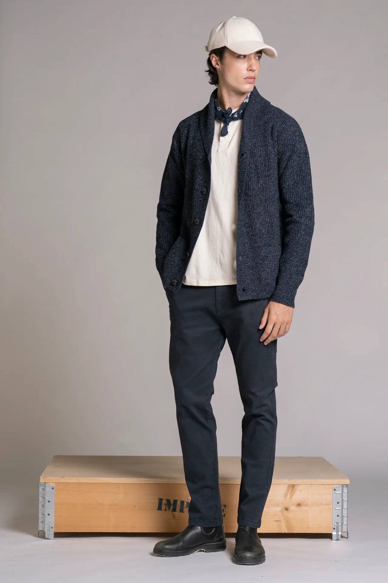 BRYAN  CHINO LONG IN TWILL NAVY