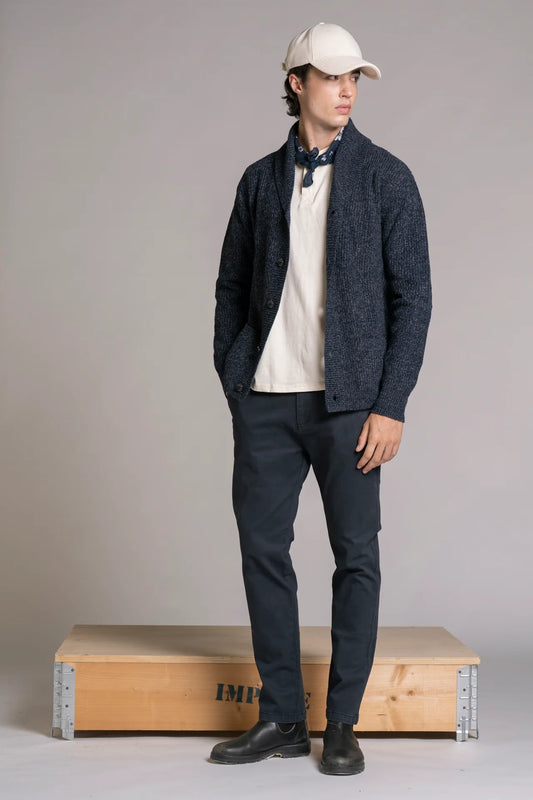 BRYAN  CHINO LONG IN TWILL NAVY