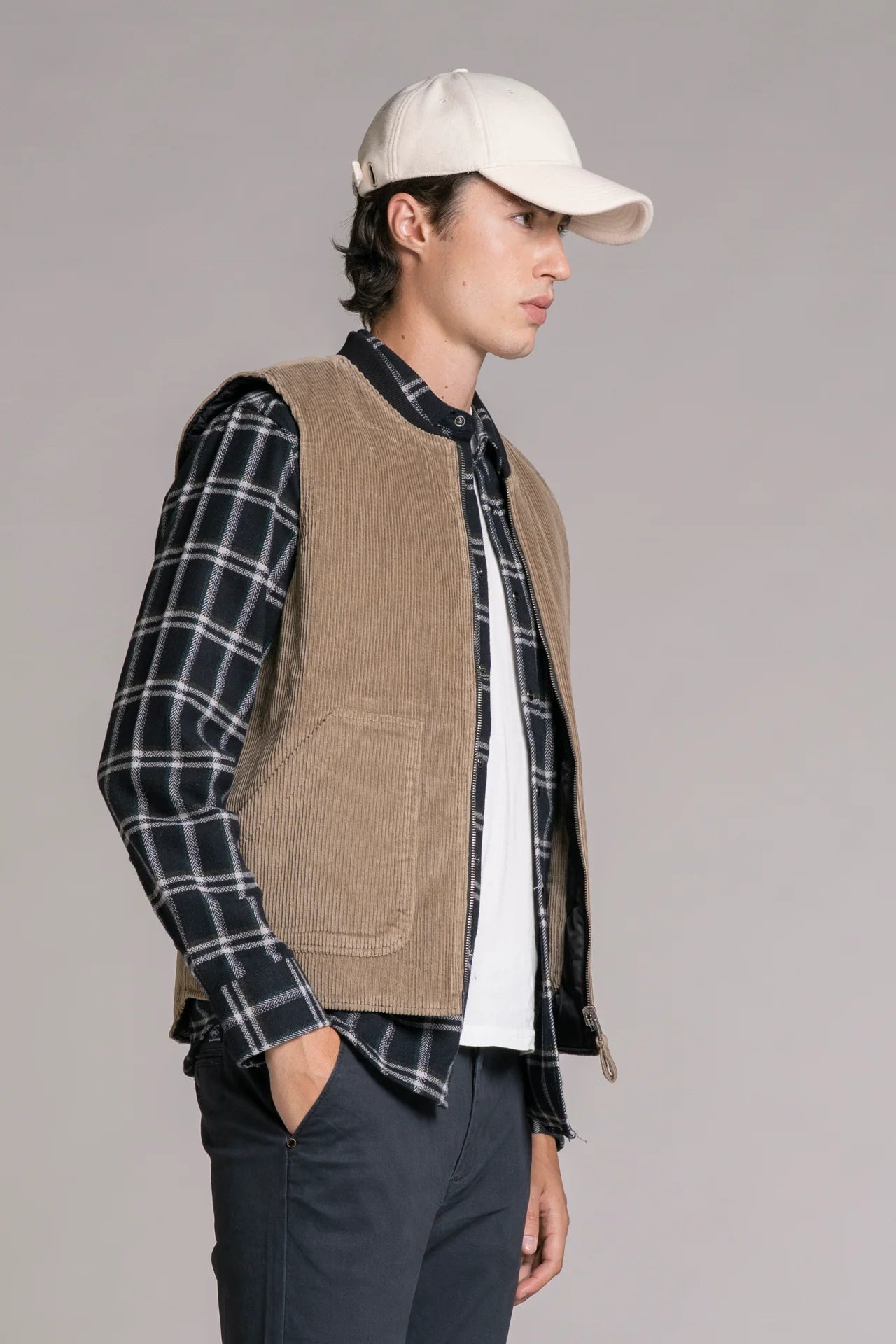 MARTIN GILET IN CORDUROY REVERSIBILE