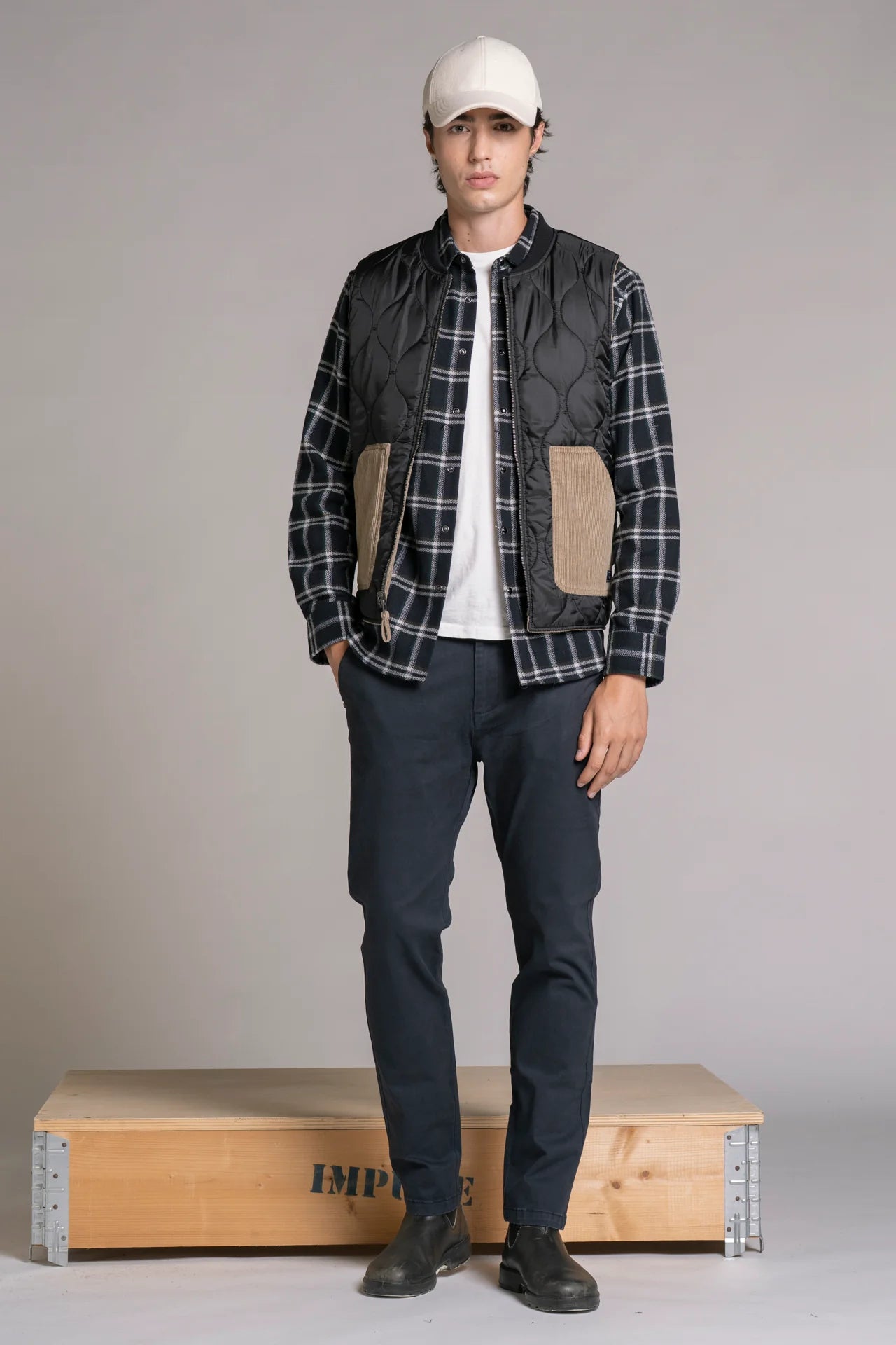 MARTIN GILET IN CORDUROY REVERSIBILE