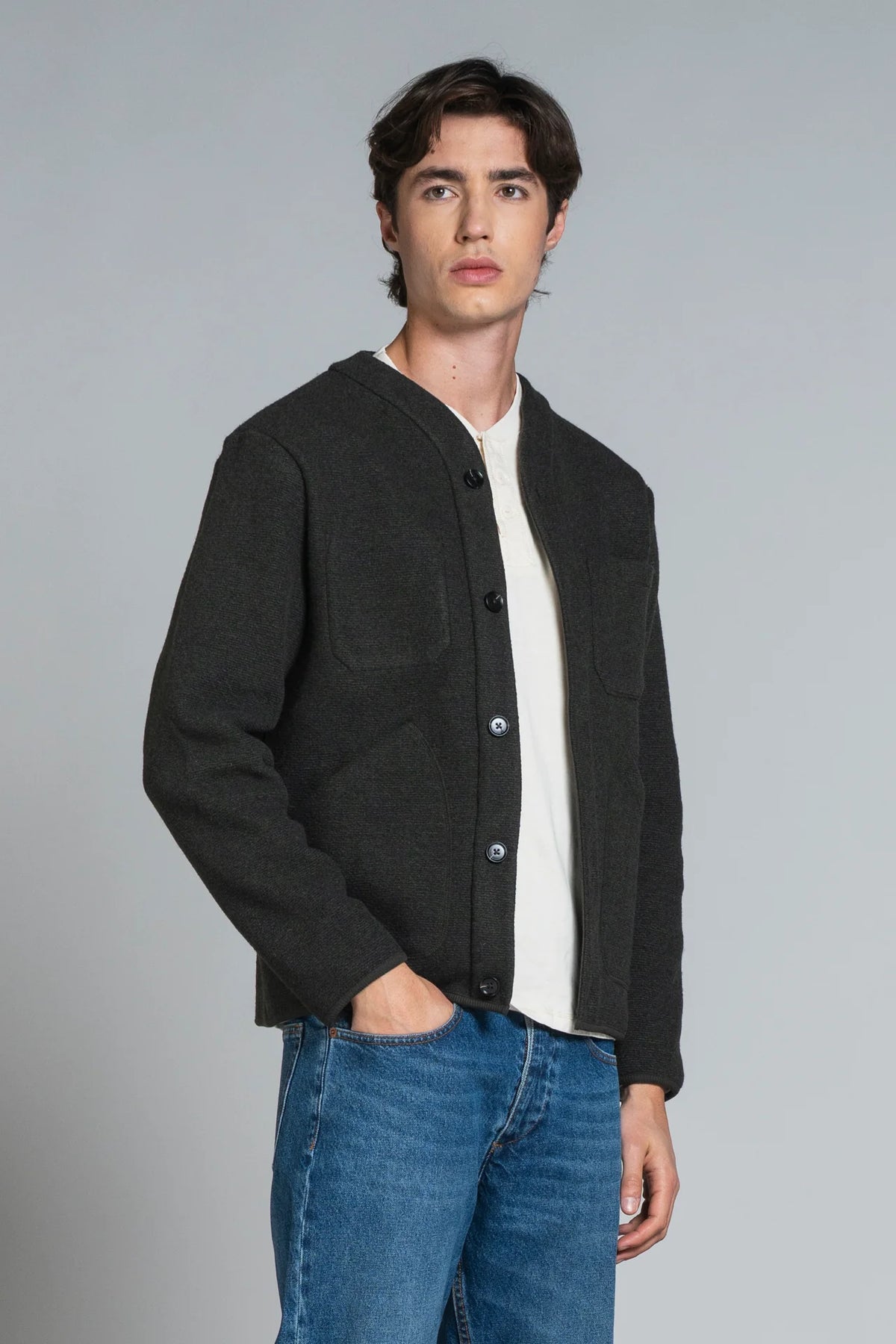 IMPURE DOVER JACKET IN LANA COTTA GREEN