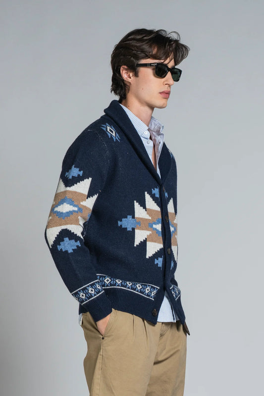 IMPURE SAWYER CARDIGAN SCIALLATO NAVAJO IN LAMBSWOOL