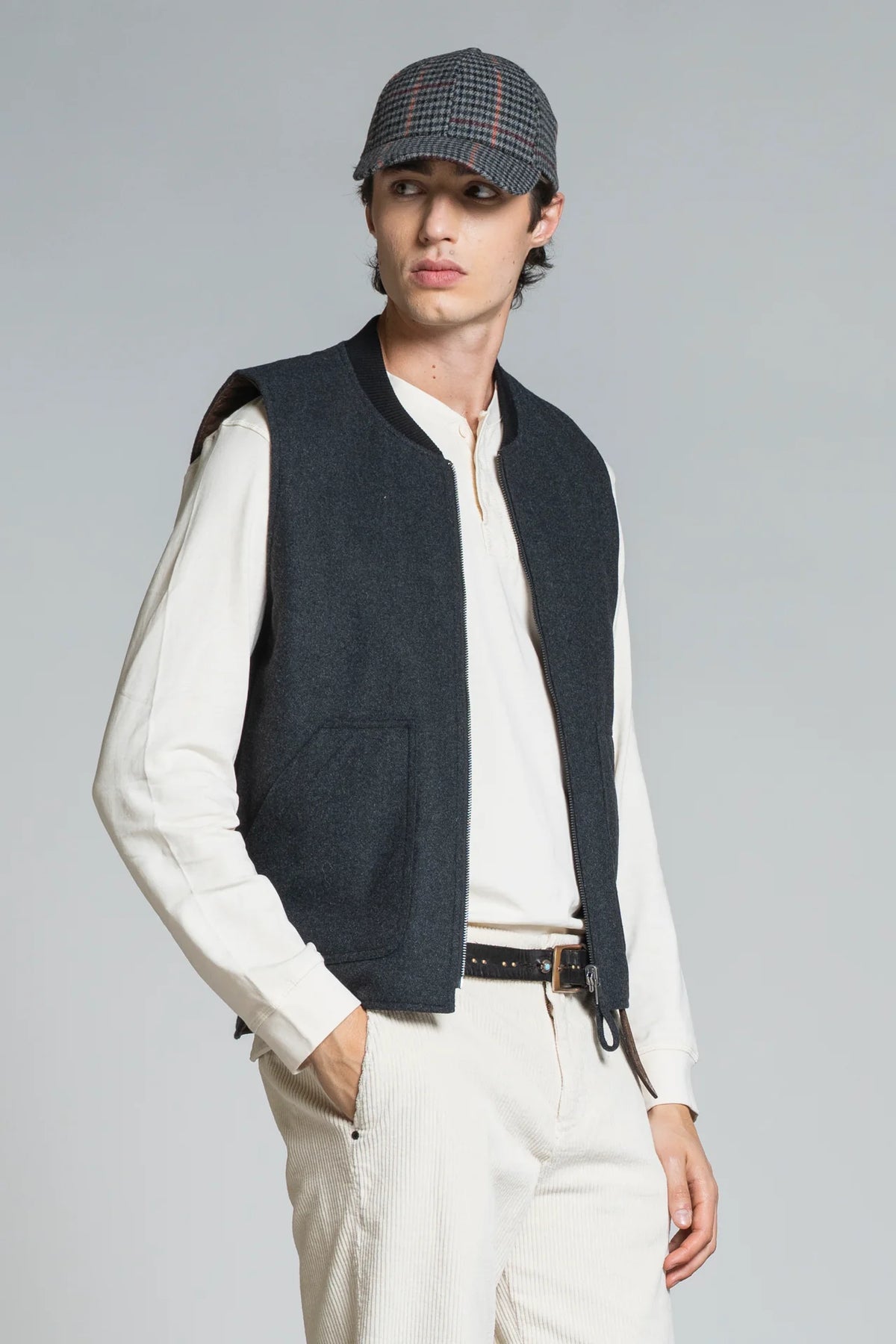 GILET IMPURE CASTLEROCK REVERSE IN MIXED WOOL