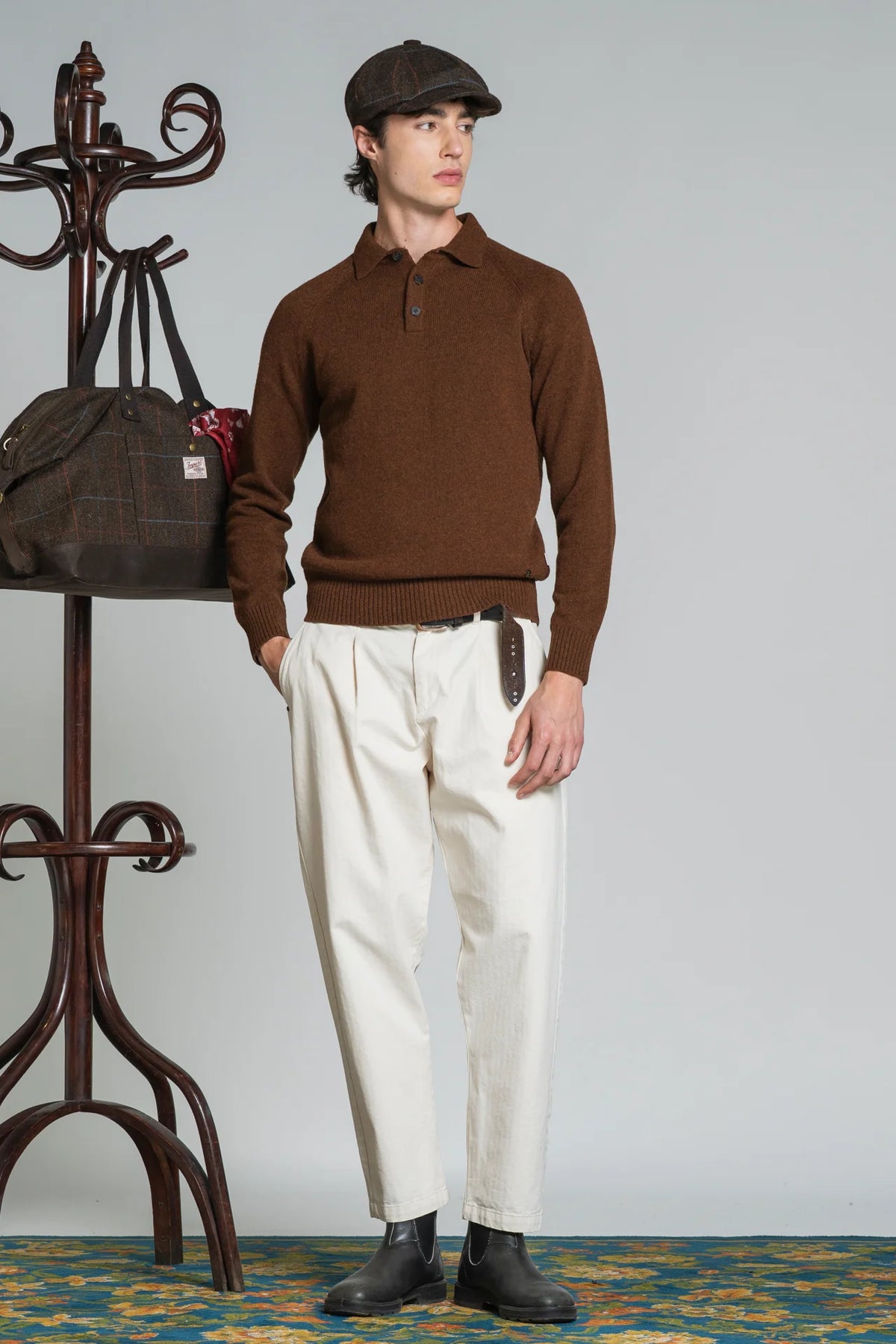 IMPURE COLIN POLO IN LAMBSWOOL TABACCO