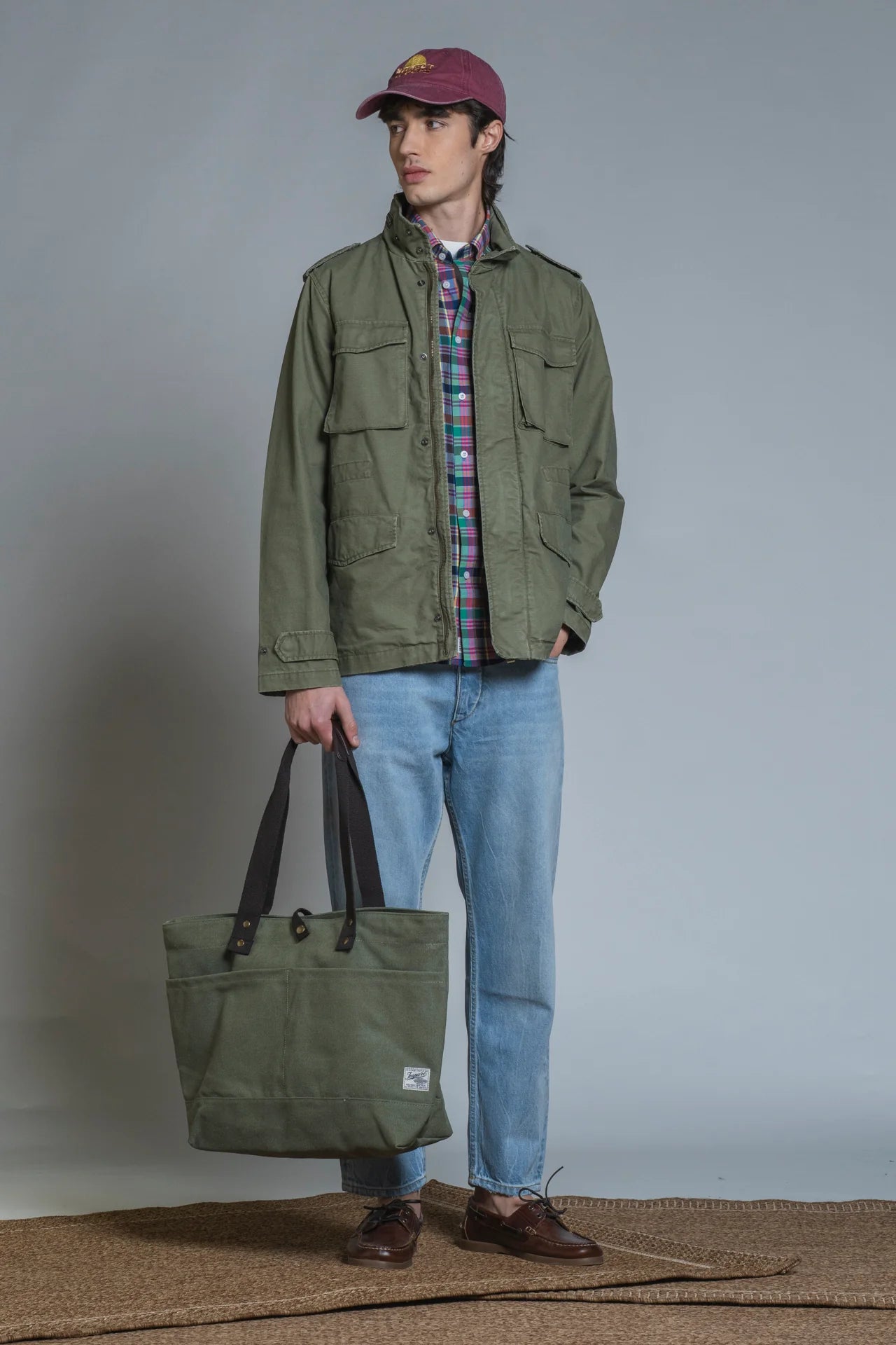 KENT FIELD JACKET COTTON SLUB MILITARY GREEN