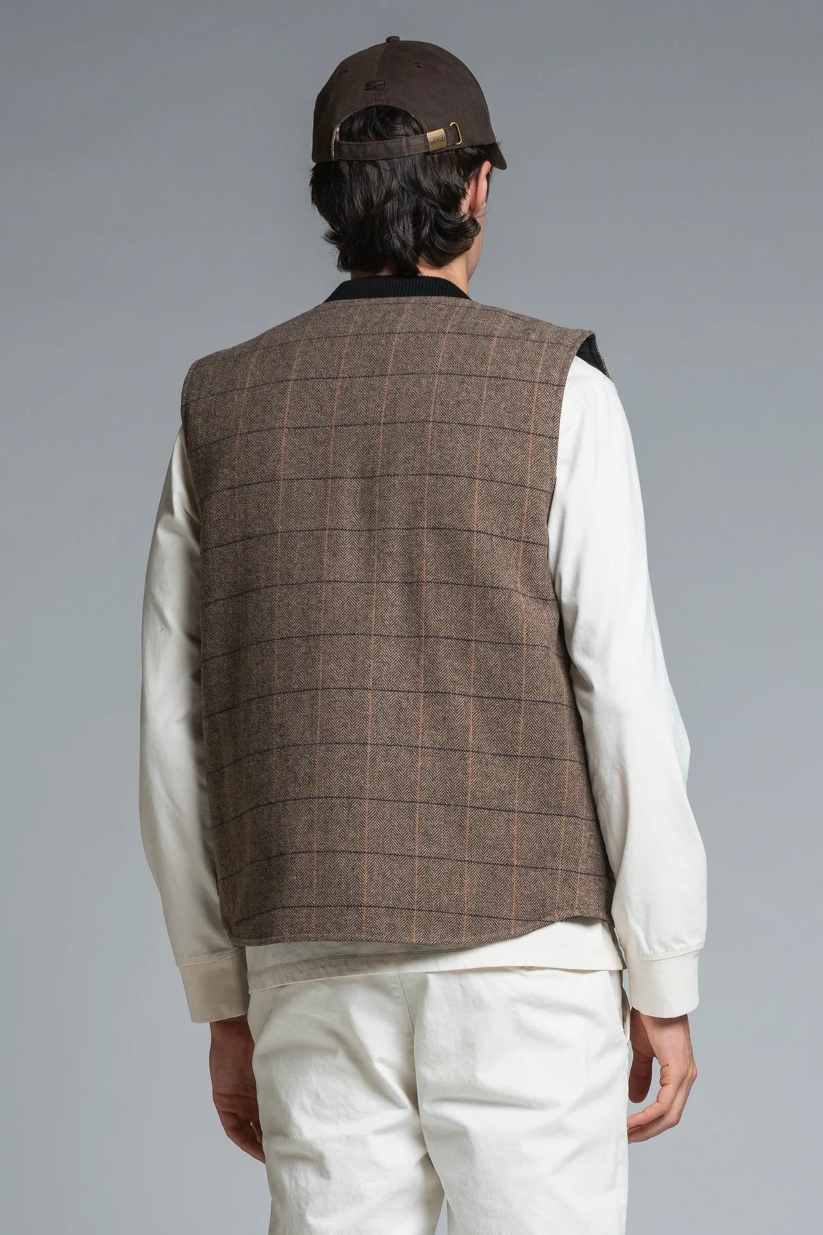 IMPURE GILET REVERSE IN CHECK MIXED WOOL