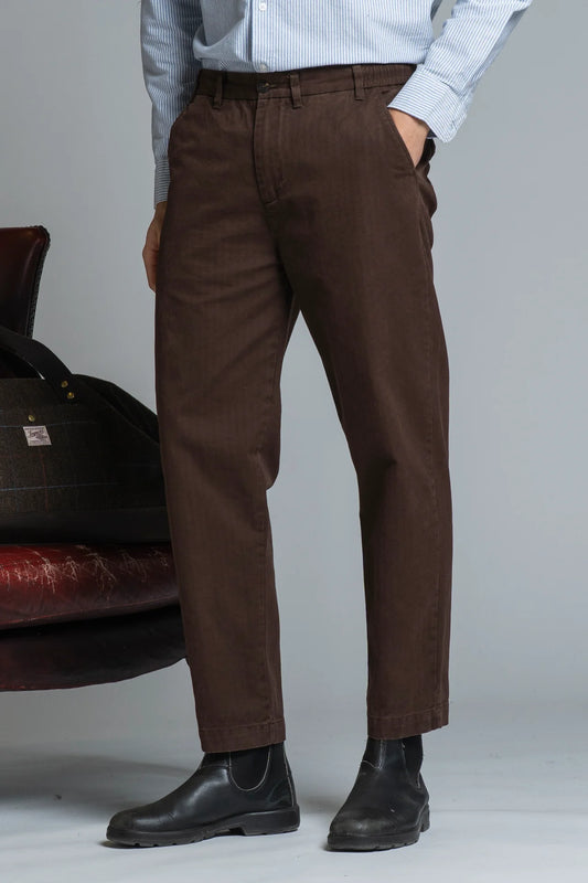 IMPURE PANTALONE CHINO THEO IN HERRINGBONE