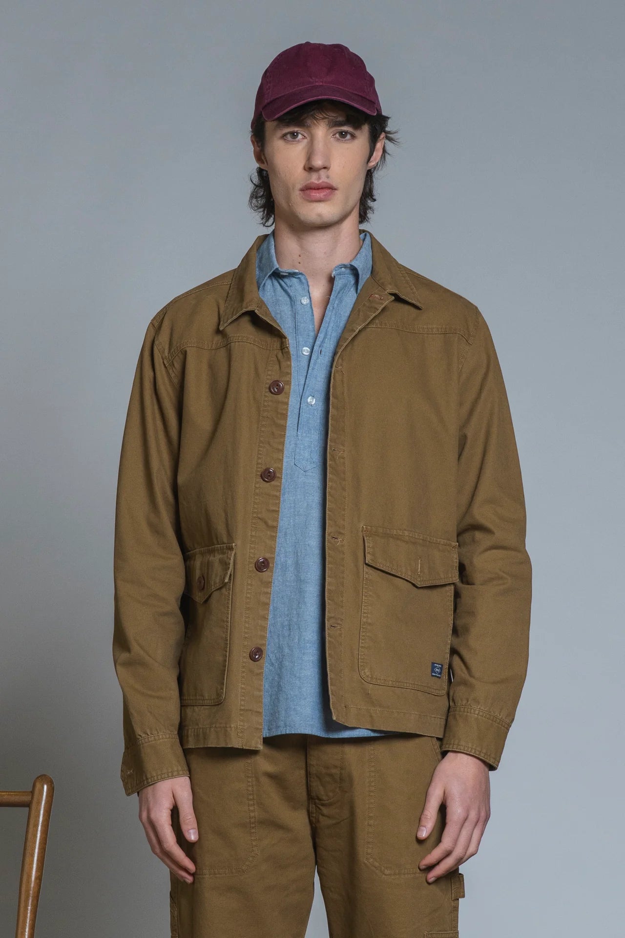 ETIENNE CPO JACKET IN CANVAS COOKIE