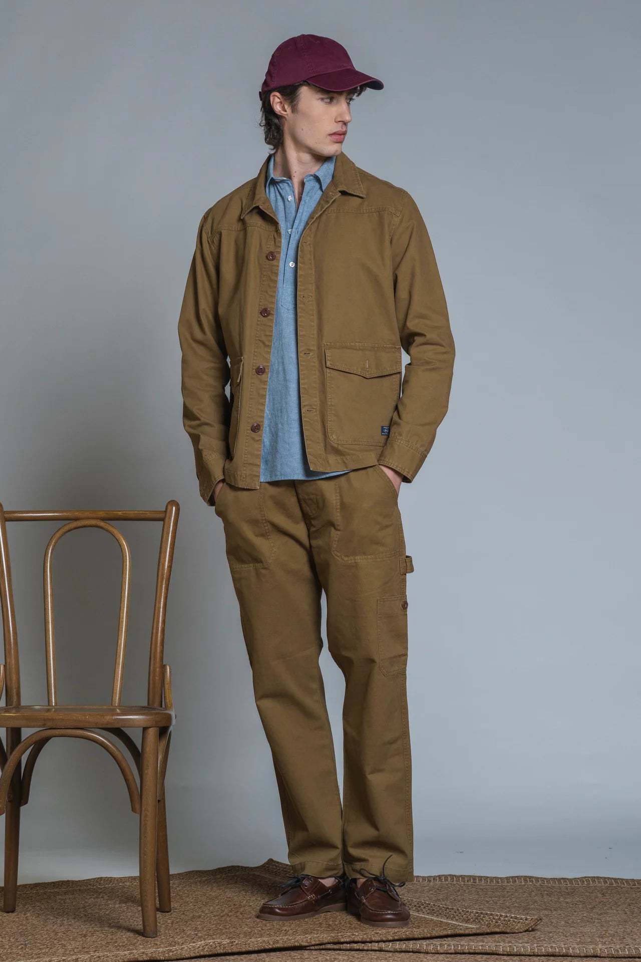ETIENNE CPO JACKET IN CANVAS COOKIE