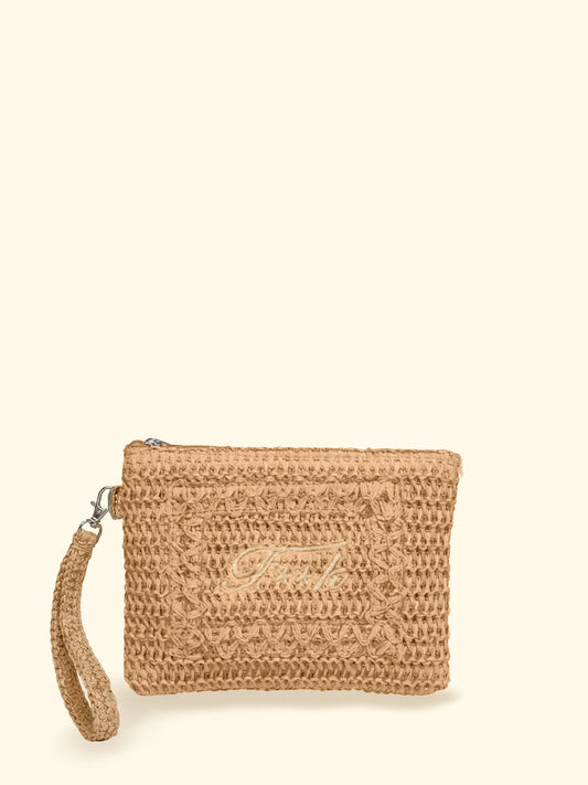MINI POCHETTE F**K IN RAFIA BEIGE