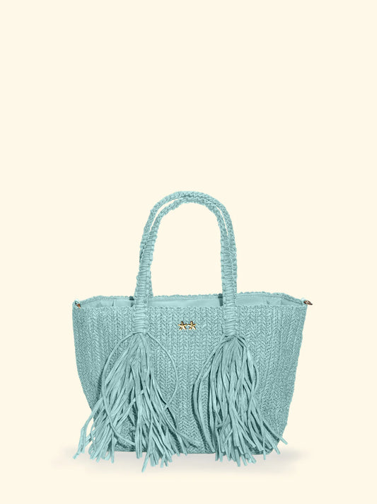 MINI BAG F**K VERDE ACQUA IN RAFIA