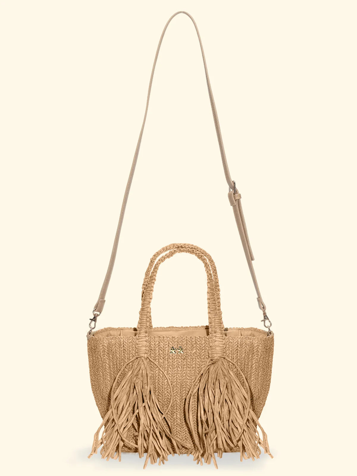 MINI BAG F**K BEIGE IN RAFIA
