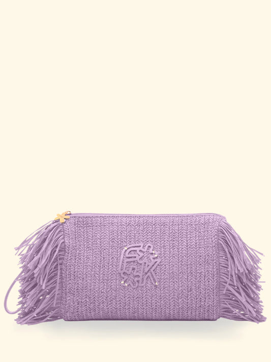 MAXY POCHETTE F**K IN RAFIA LILLA