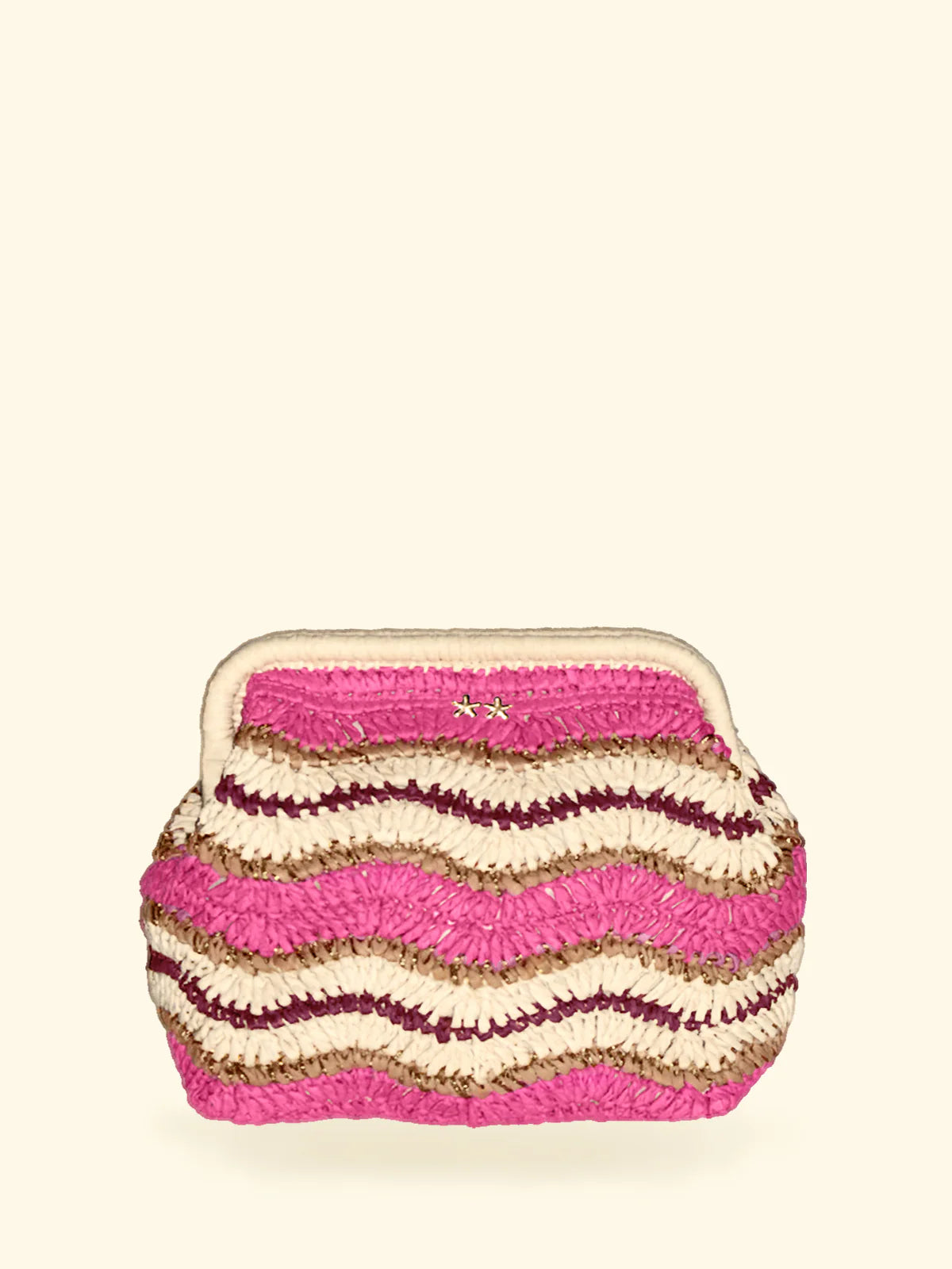 CLUTCH F**K FUCSIA IN RAFIA