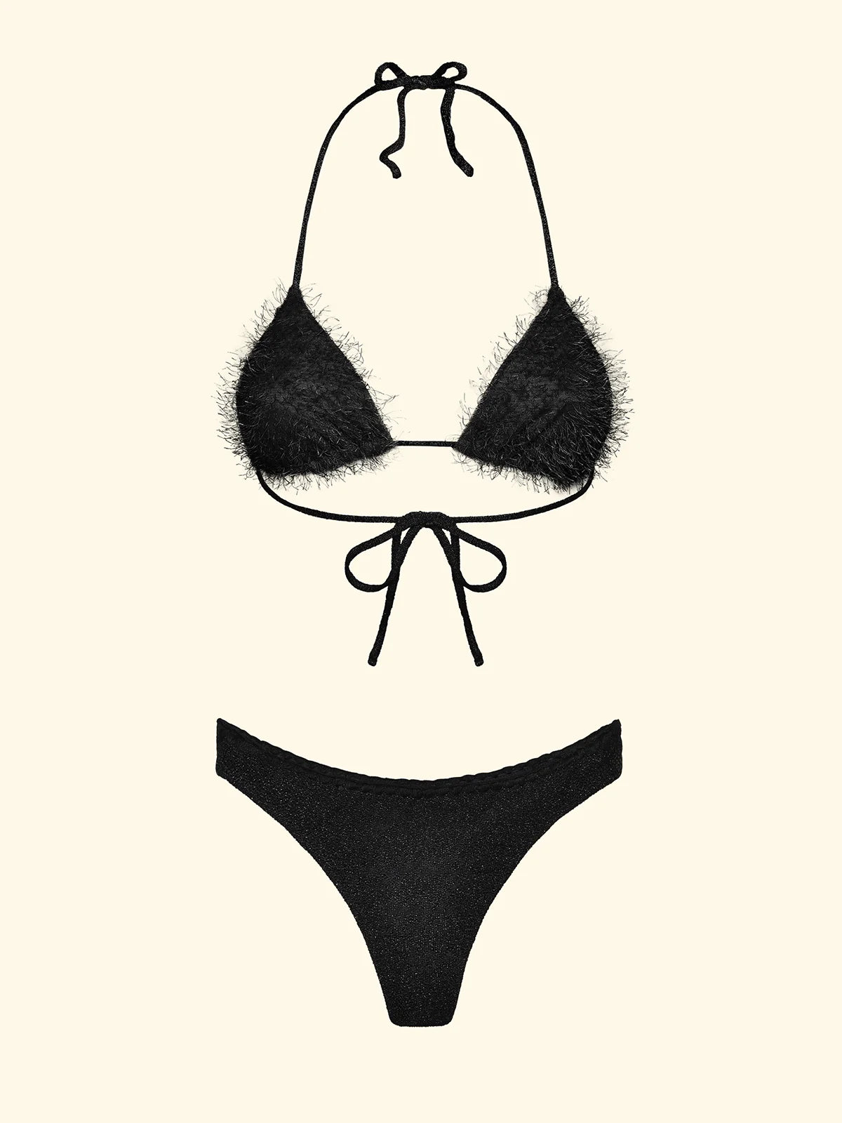BIKINI F**K TRIANGOLO CON SLIP PERIZIOMA NERO SW1120-BK