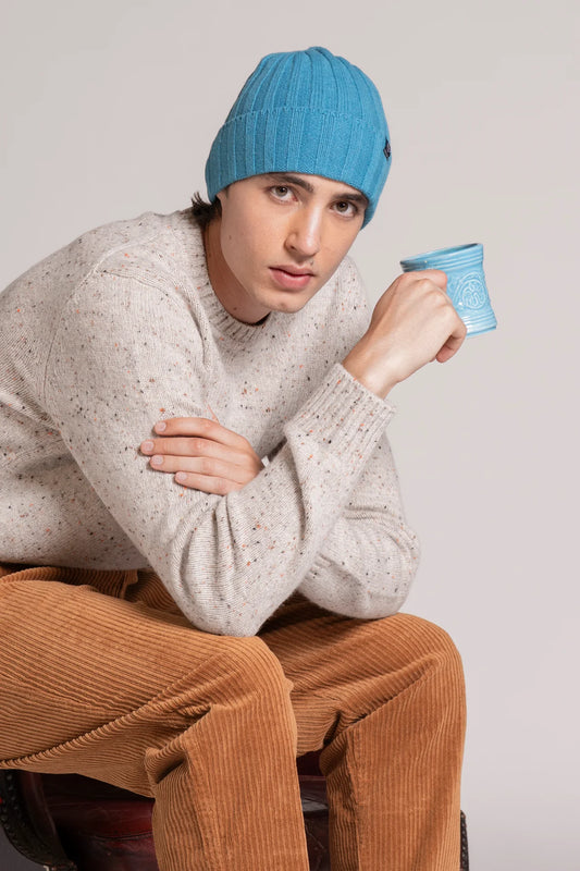 GEORGE SWEATER IN MOULINE' BEIGE