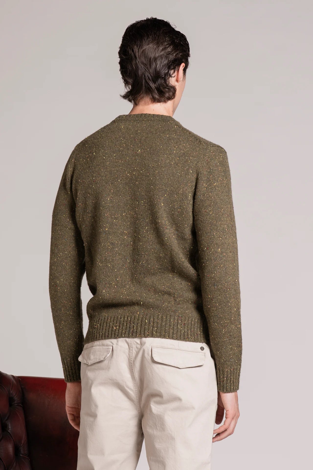 GEORGE SWEATER IN MOULINE' GREEN
