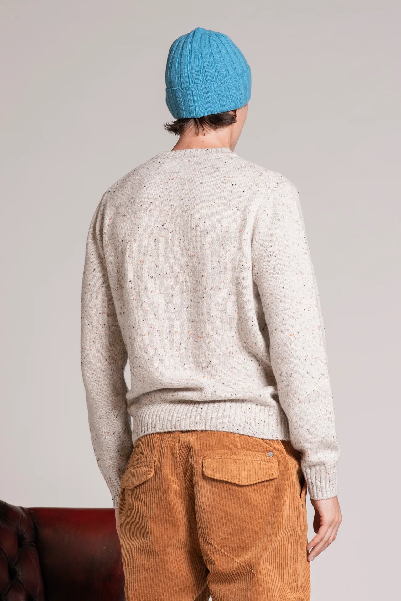 GEORGE SWEATER IN MOULINE' BEIGE