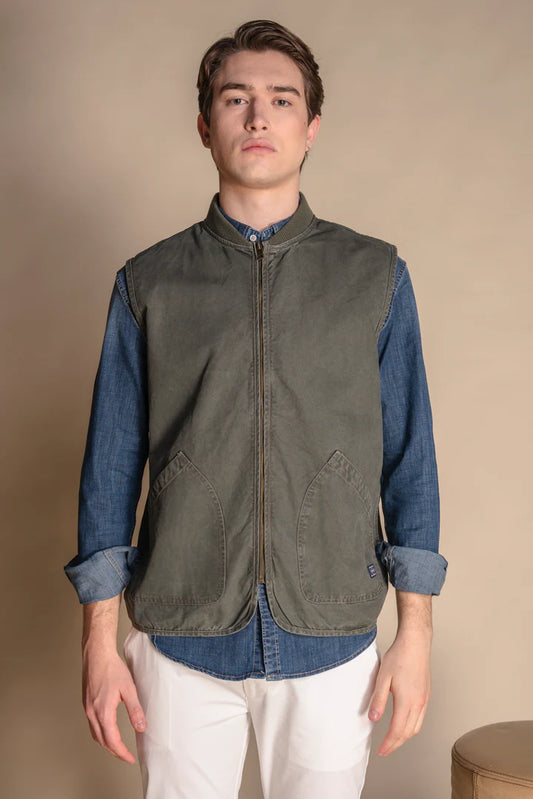 GILET CANVAS VERDE MILITARE