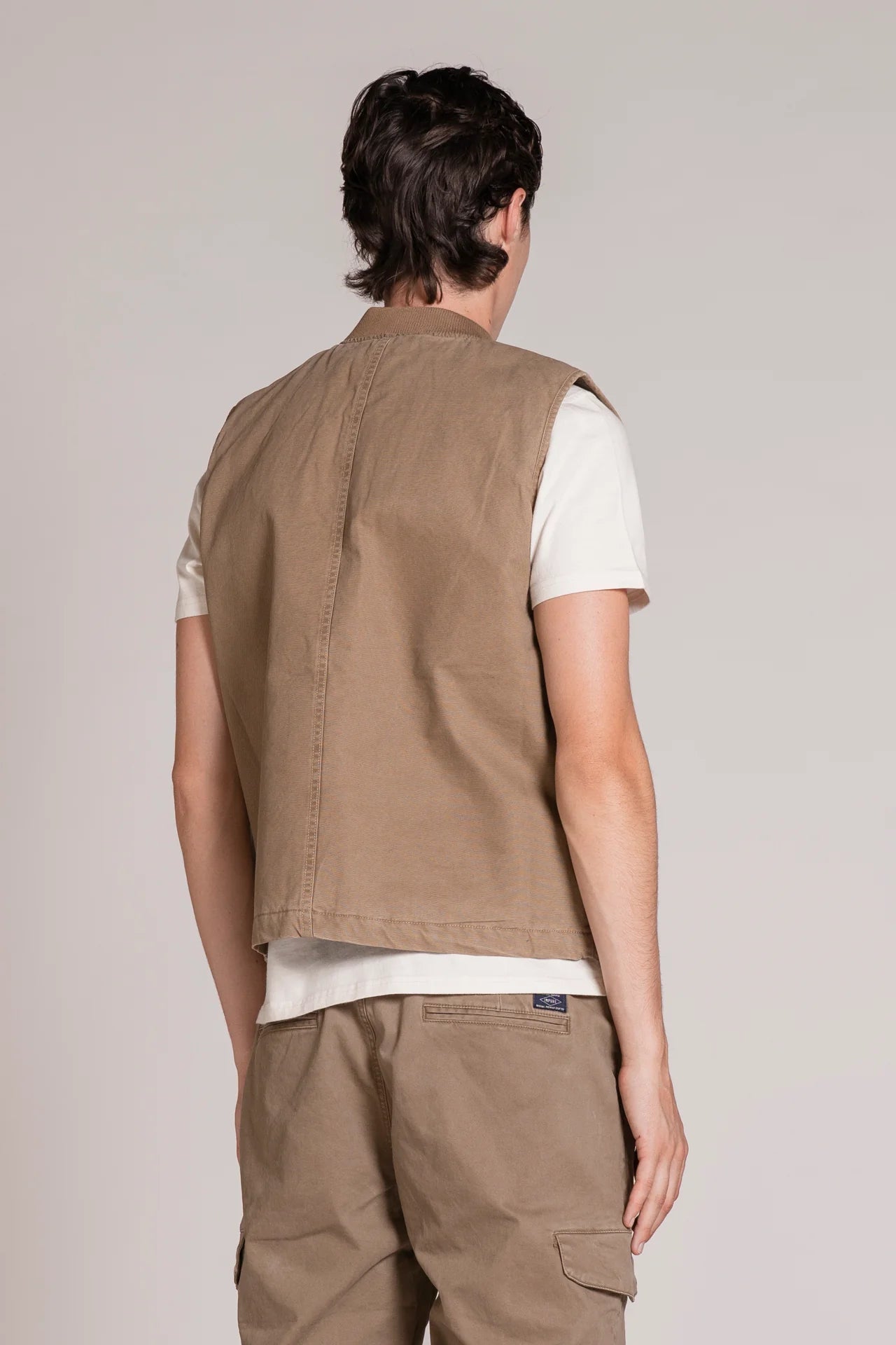 TEERY GILET IN CANVAS KAKI