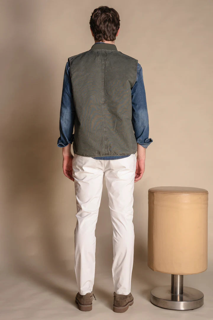 GILET CANVAS VERDE MILITARE