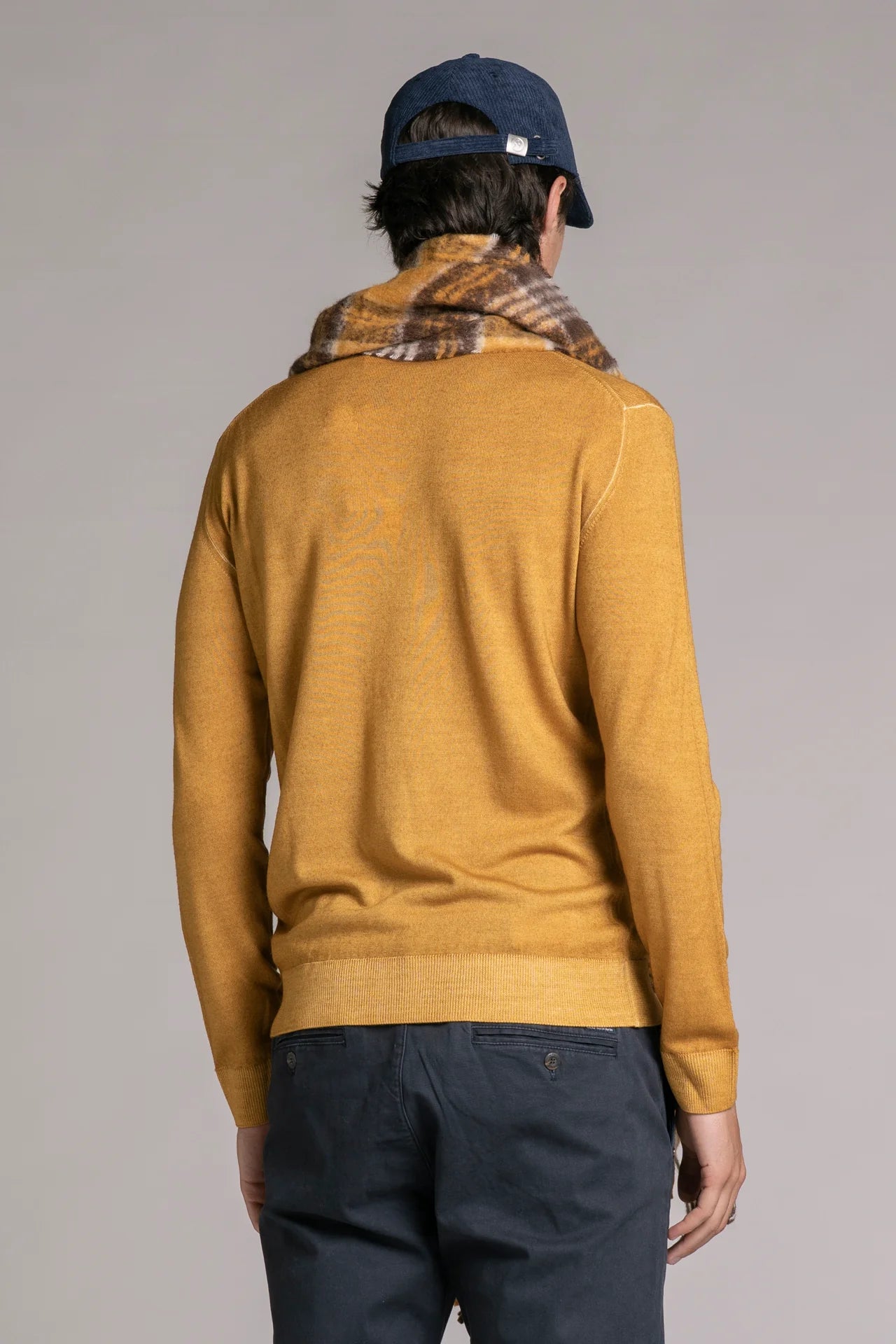 HERMAN SCIARPA FRANGE  CHECK YELLOW