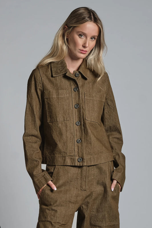 IMPURE JASH JACKET IN TWILL STRETCH BROWN