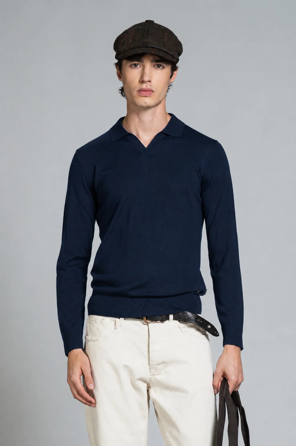 IMPURE NEIL POLO SKIPPER  IN MERINOS NAVY