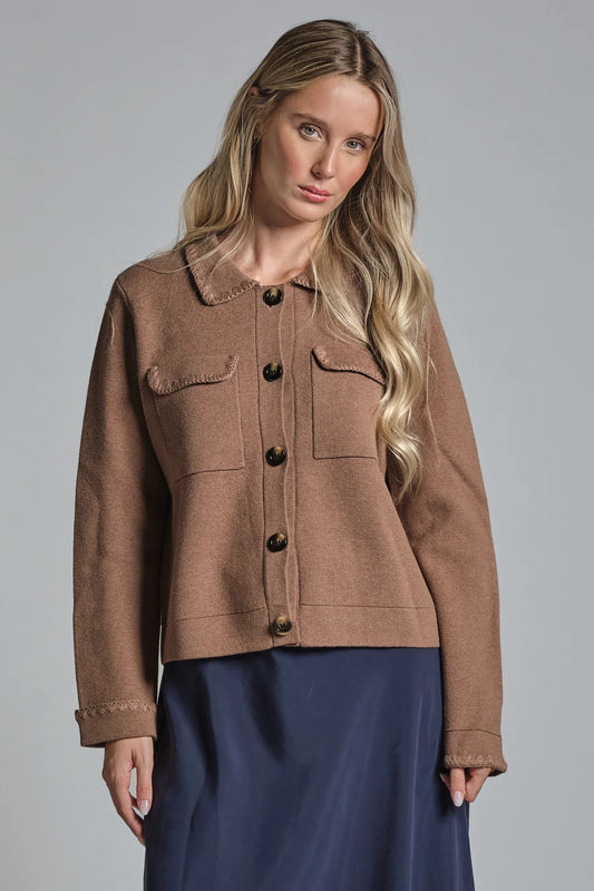 IMPURE GALET CARDIGAN IN MIX WOOL BEIGE