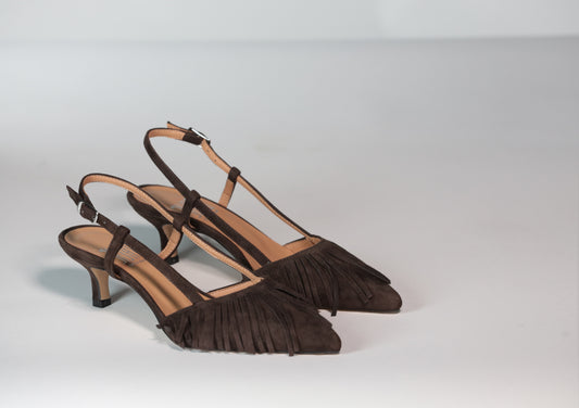 BALIE' SLINGBACK CON FRANGE BROWN