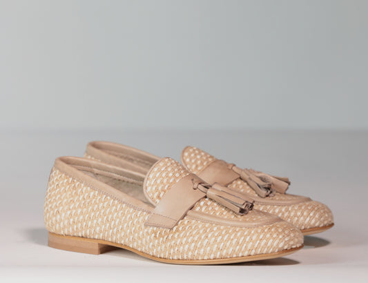 NICHE MOCASSINO IN RAFIA NUDE