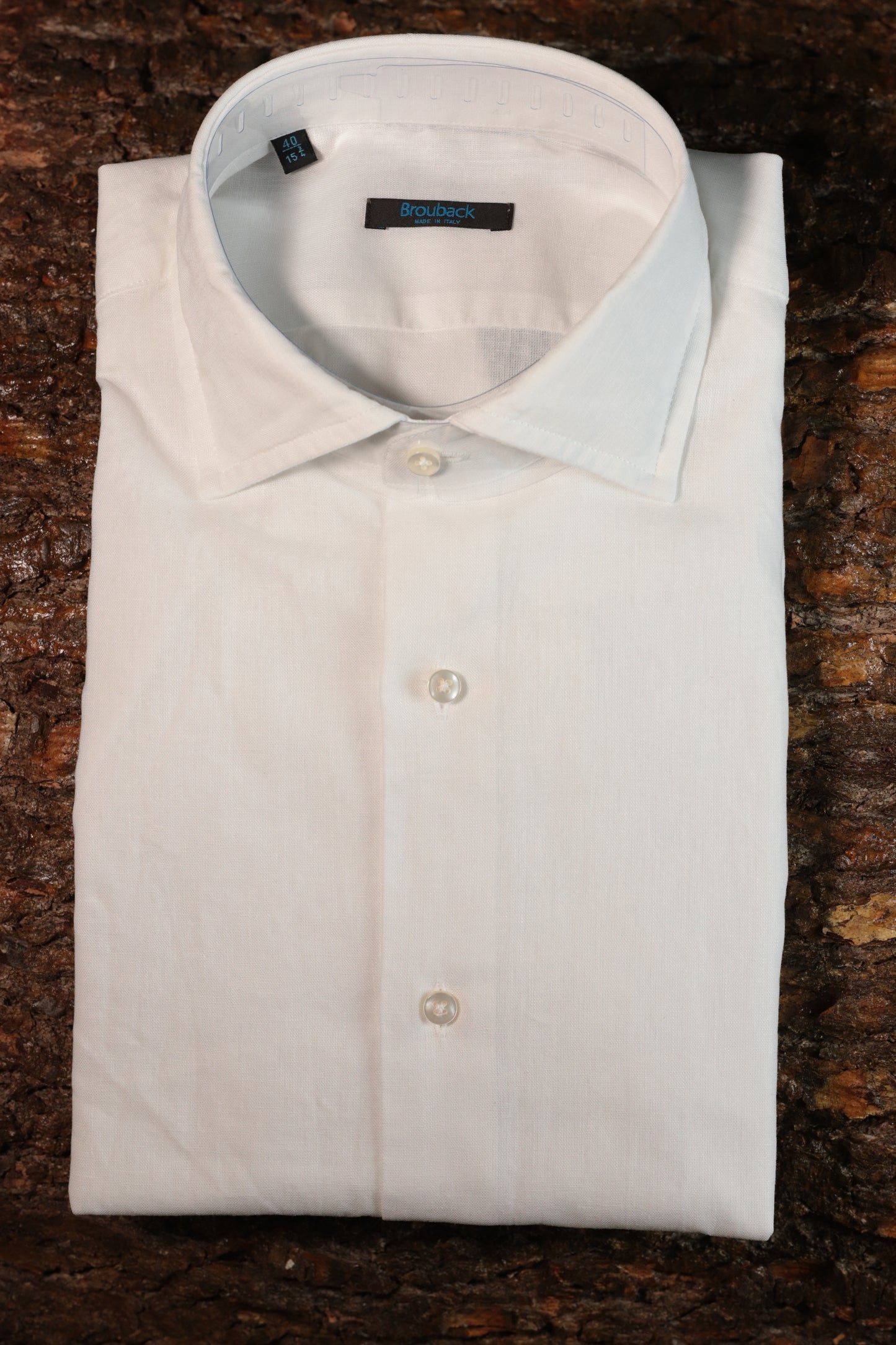 CAMICIA BROUBACK  IN LINO BIANCA