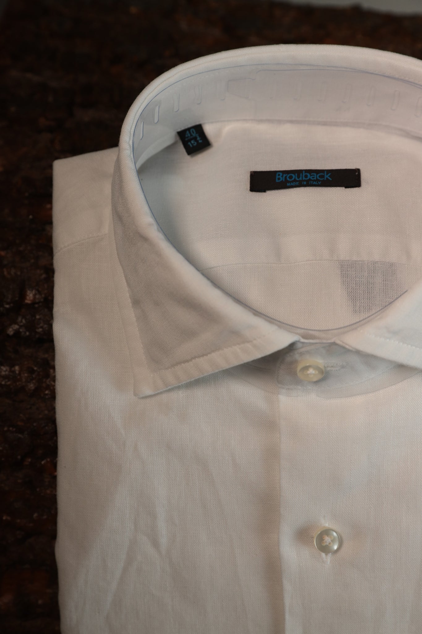 CAMICIA BROUBACK  IN LINO BIANCA