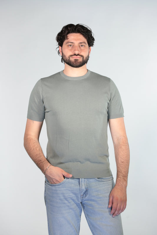 MALAGRIDA T-SHIRT IN FILO VERDE OLIVA