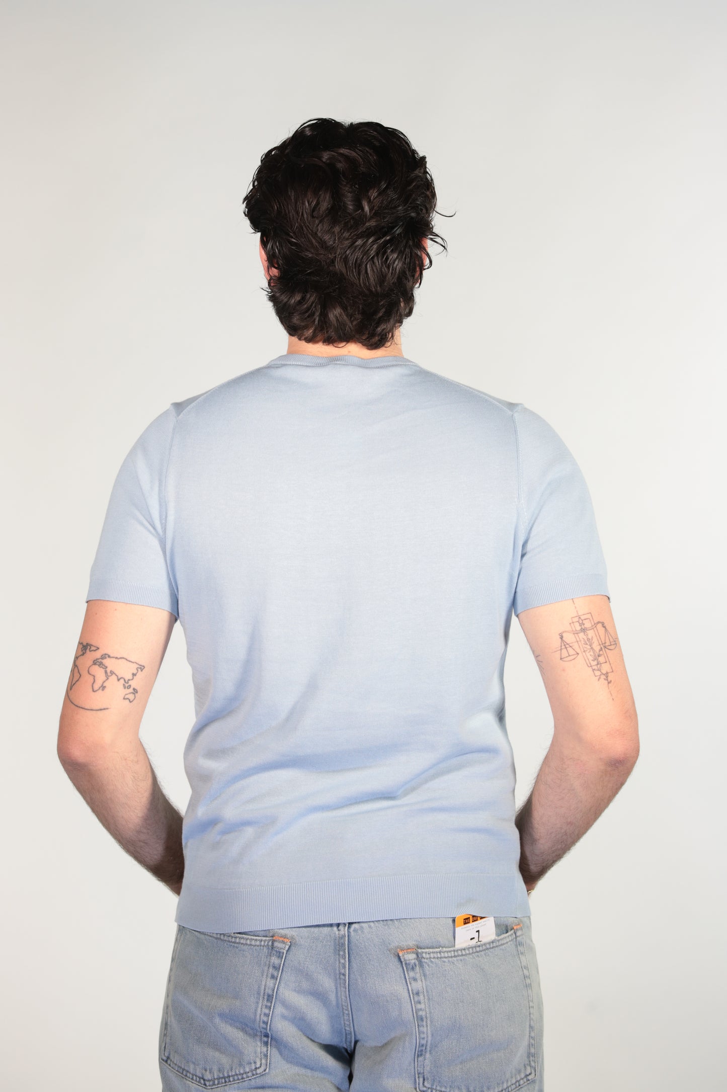 MALAGRIDA T-SHIRT IN FILO CELESTE