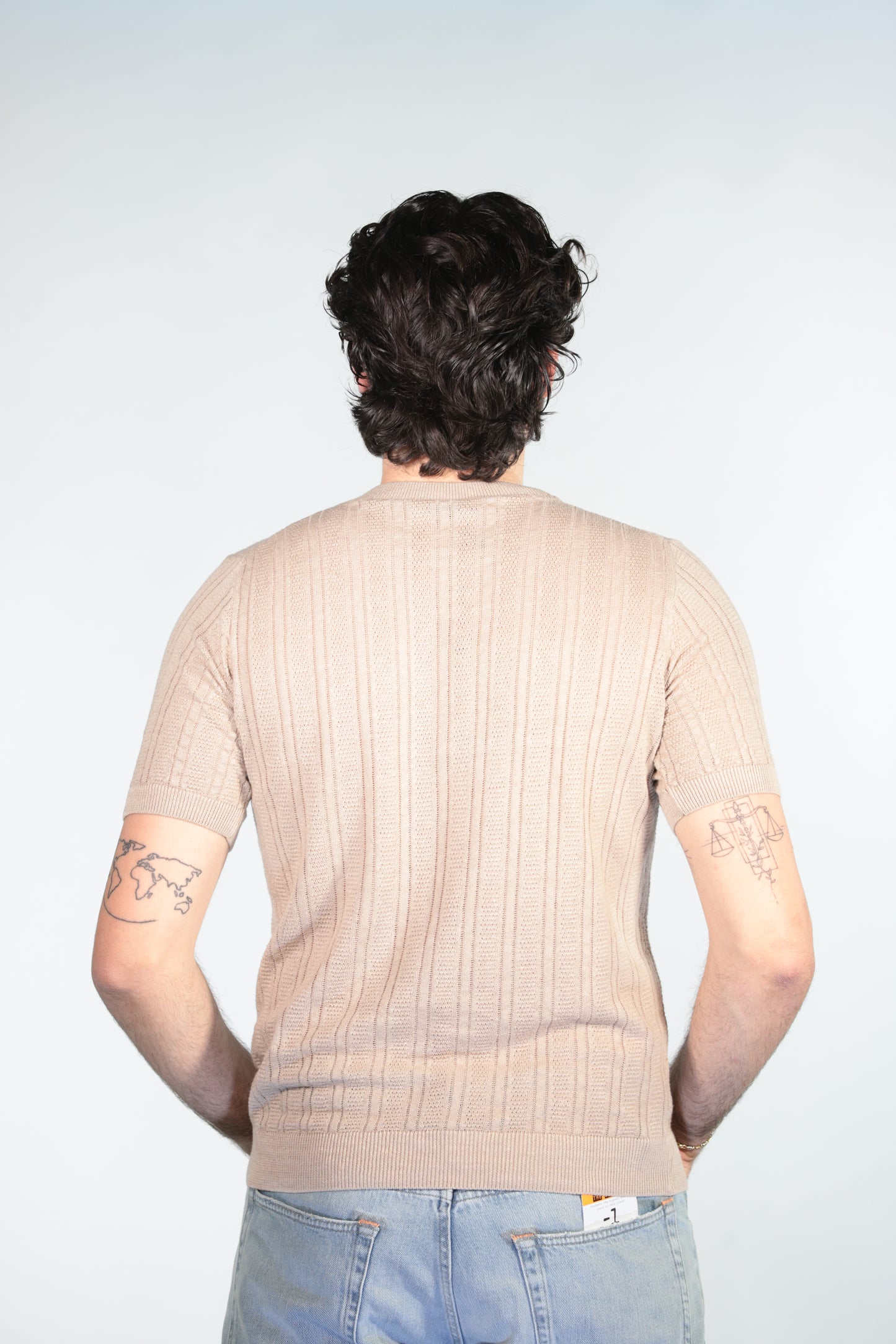 RETOIS T-SHIRT IN FILO TRAFORATA BEIGE