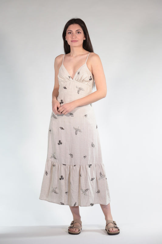 MATILDE ABITO MISTO LINO BEIGE