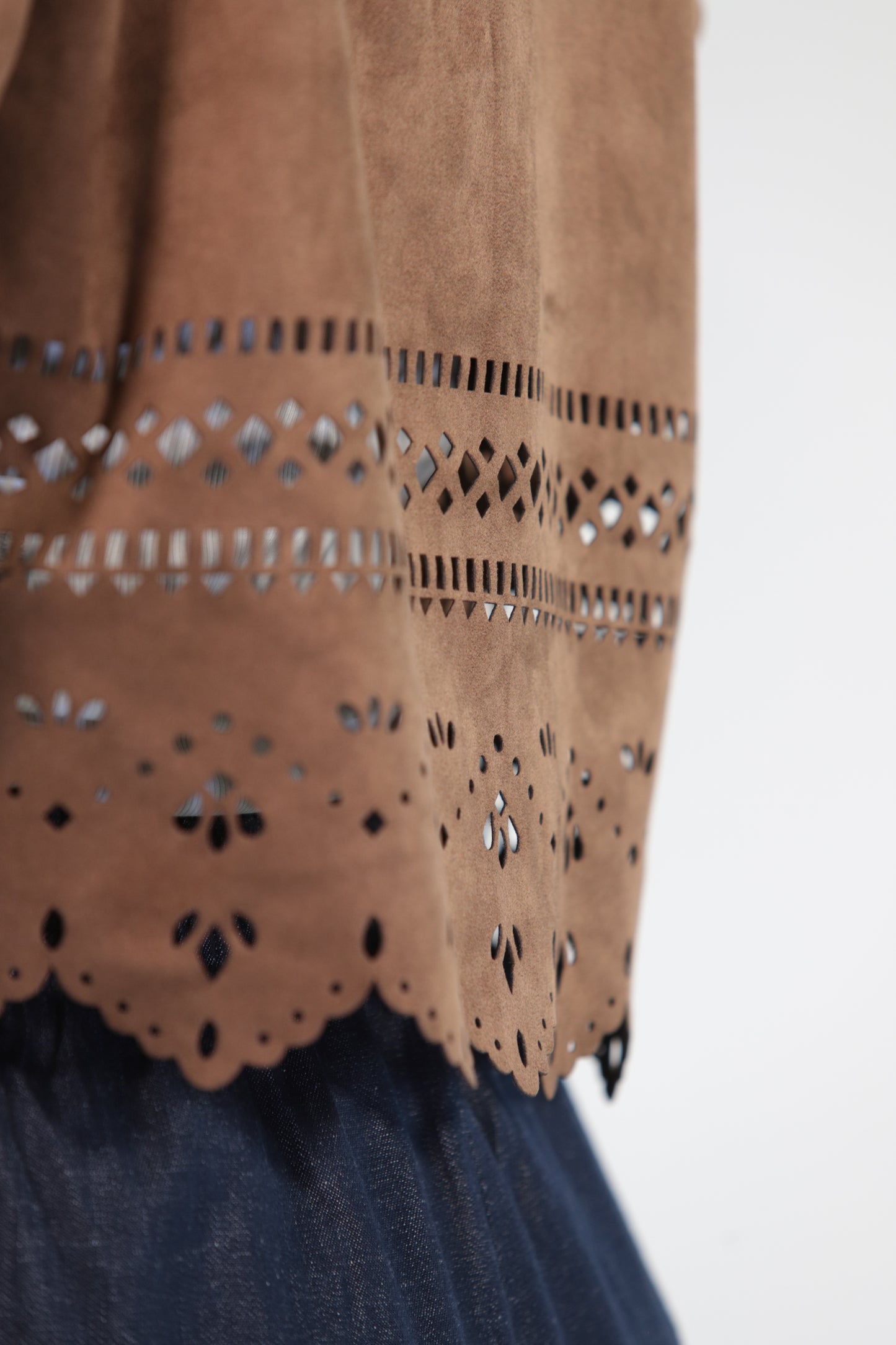 JACKET IN CAMOSCIO BROWN
