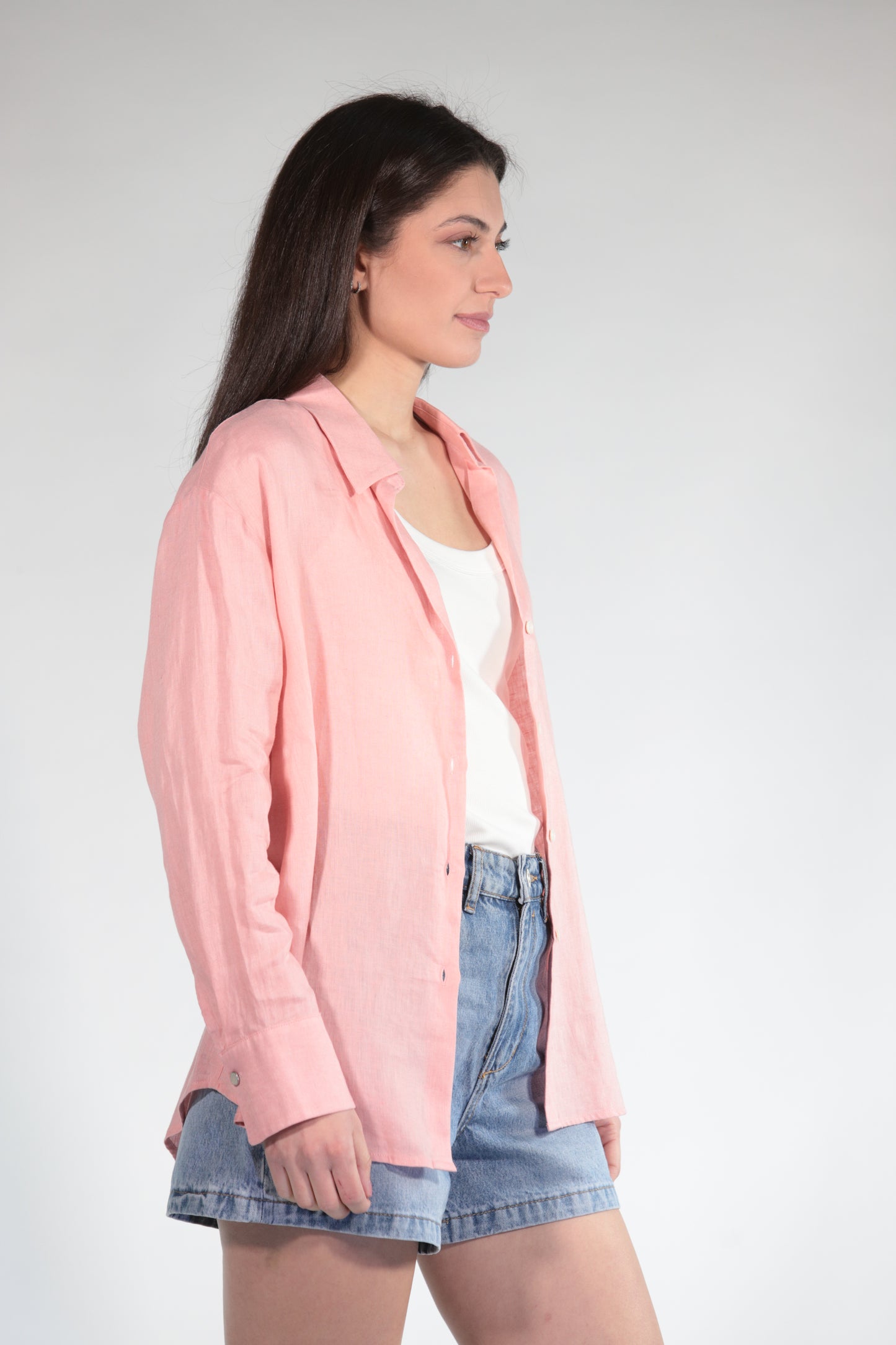 FEDE CAMICIA IN LINO PINK