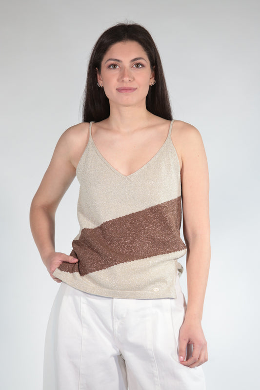HELENA TOP IN LUREX BROWN