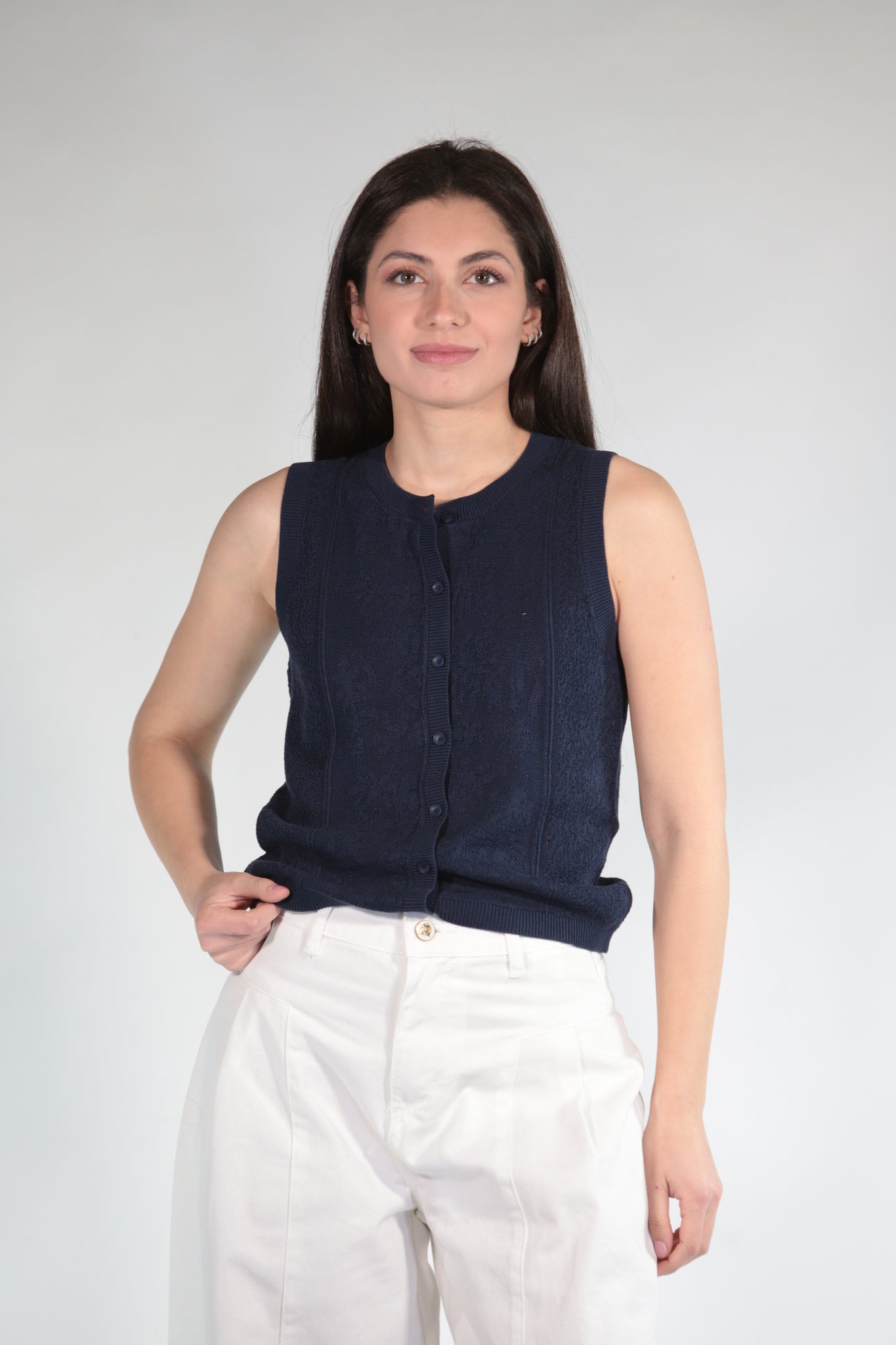 CLOUDE GILET IN MAGLIA NAVY