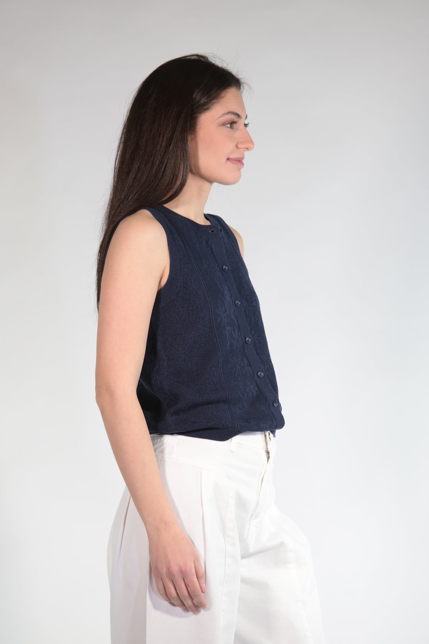 CLOUDE GILET IN MAGLIA NAVY